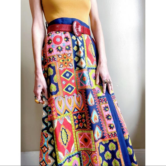 1960s Carrie couture quilted patchwork skirt - Picture 7 of 13